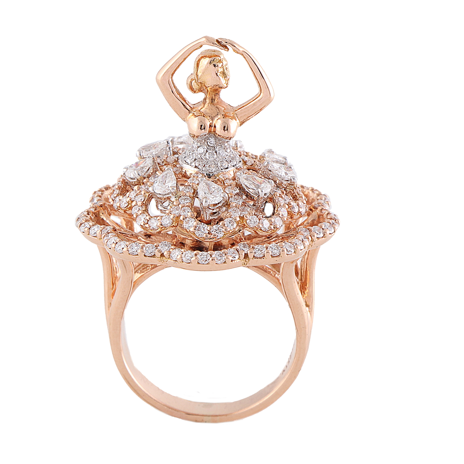 Buy Simple Heart Shaped Rose Gold Diamond Ring Online – The Jewelbox