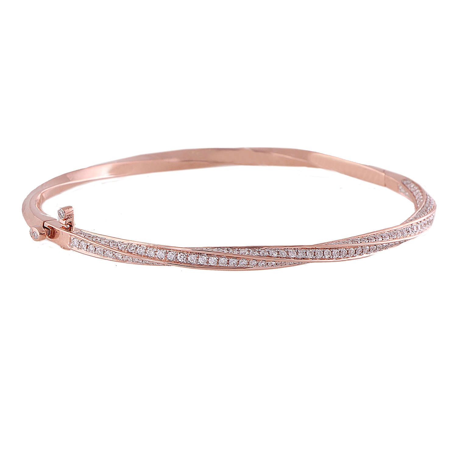 Buy Spiral Squares Diamond Bracelet 14 KT rose gold (9.72 gm). | Online By  Giriraj Jewellers