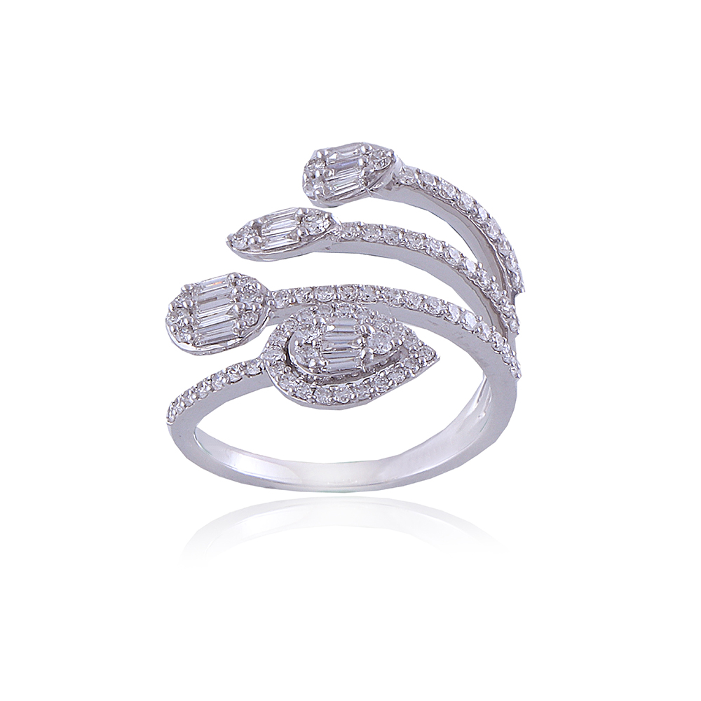 MULTISHAPED TWIST OPEN DIAMOND RING - Anmol Jewellers